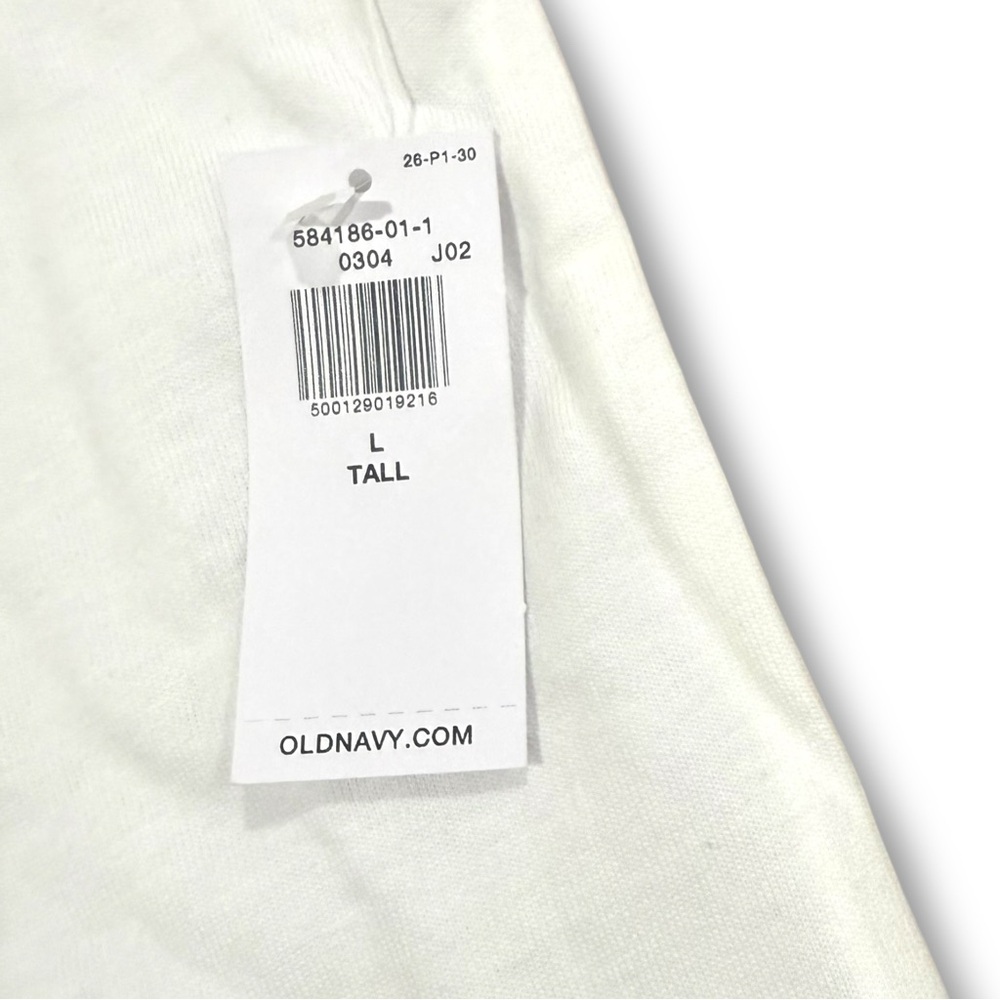 NWT Old Navy 100% Cotton Mariner Long Sleeve T Shirt L Tall Loose Fit - White - Picture 6 of 9